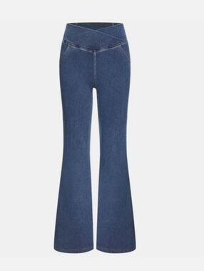 HALARA Women's Super Flare Stretch Denim Jeans - Blue SIZE LARGE